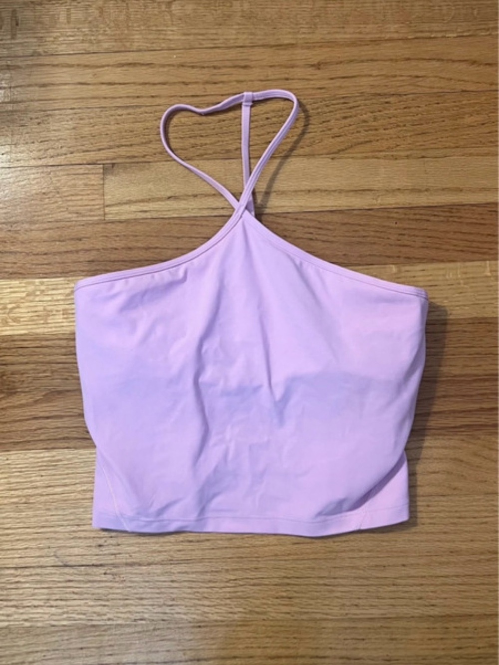 Lululemon Align T-Strap Tank Top Pink Built-In Bra Crop Size 8